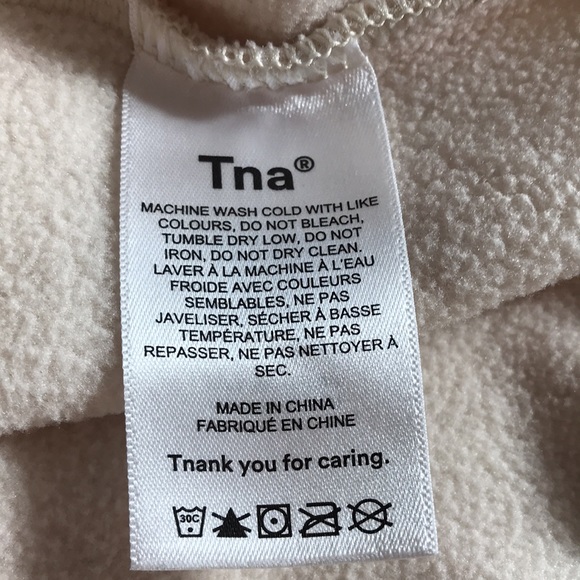 TNA Brand Fleece Boyfriend Cream 1/4 Zip Sweatshirt Quarter-zip Fleece Pullover - Picture 5 of 8